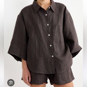 Deiji Studios Brown gingham Set 03. New without tags. Size XS.